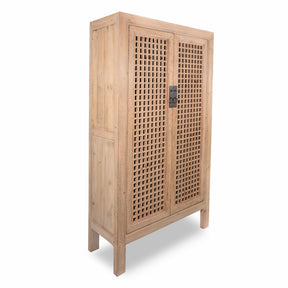 Lattice Noodle Cabinet Made From Reclaimed Wood