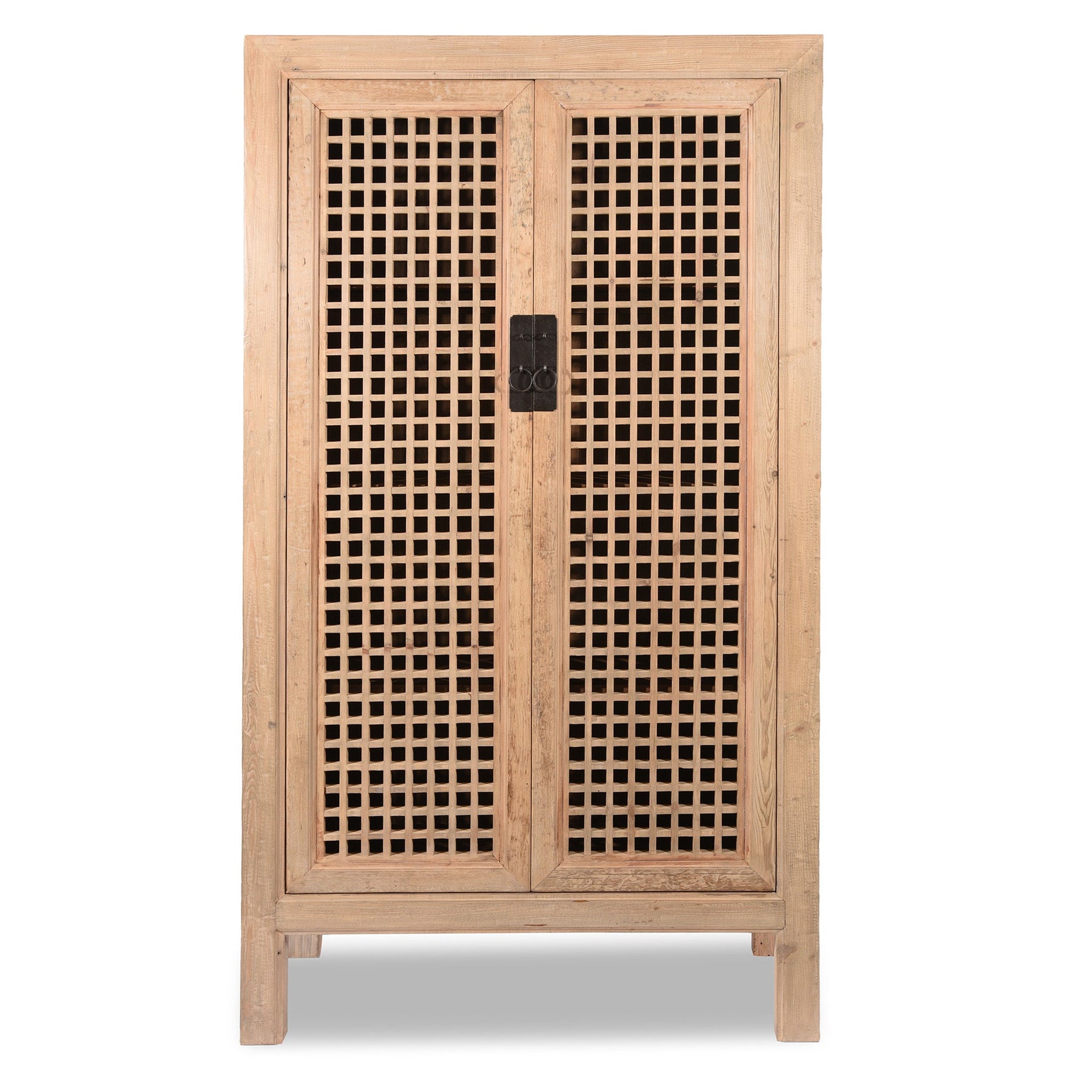 Lattice Noodle Cabinet Made From Reclaimed Wood