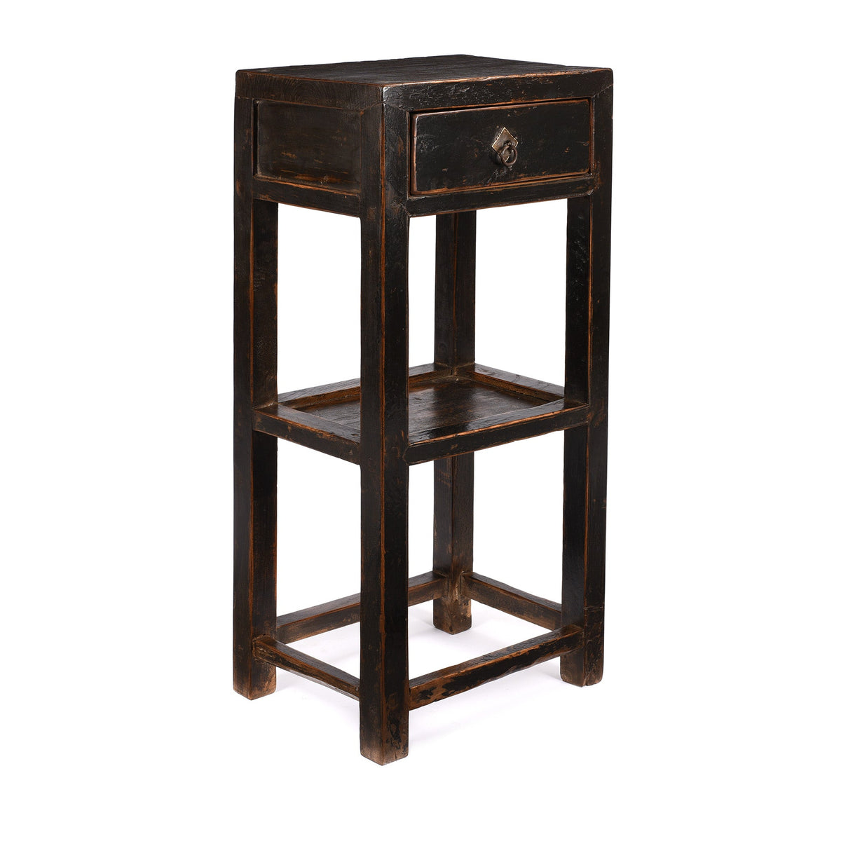 Black Lacquer Flower Stand - 19thC
