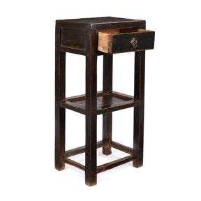 Black Lacquer Flower Stand - 19thC