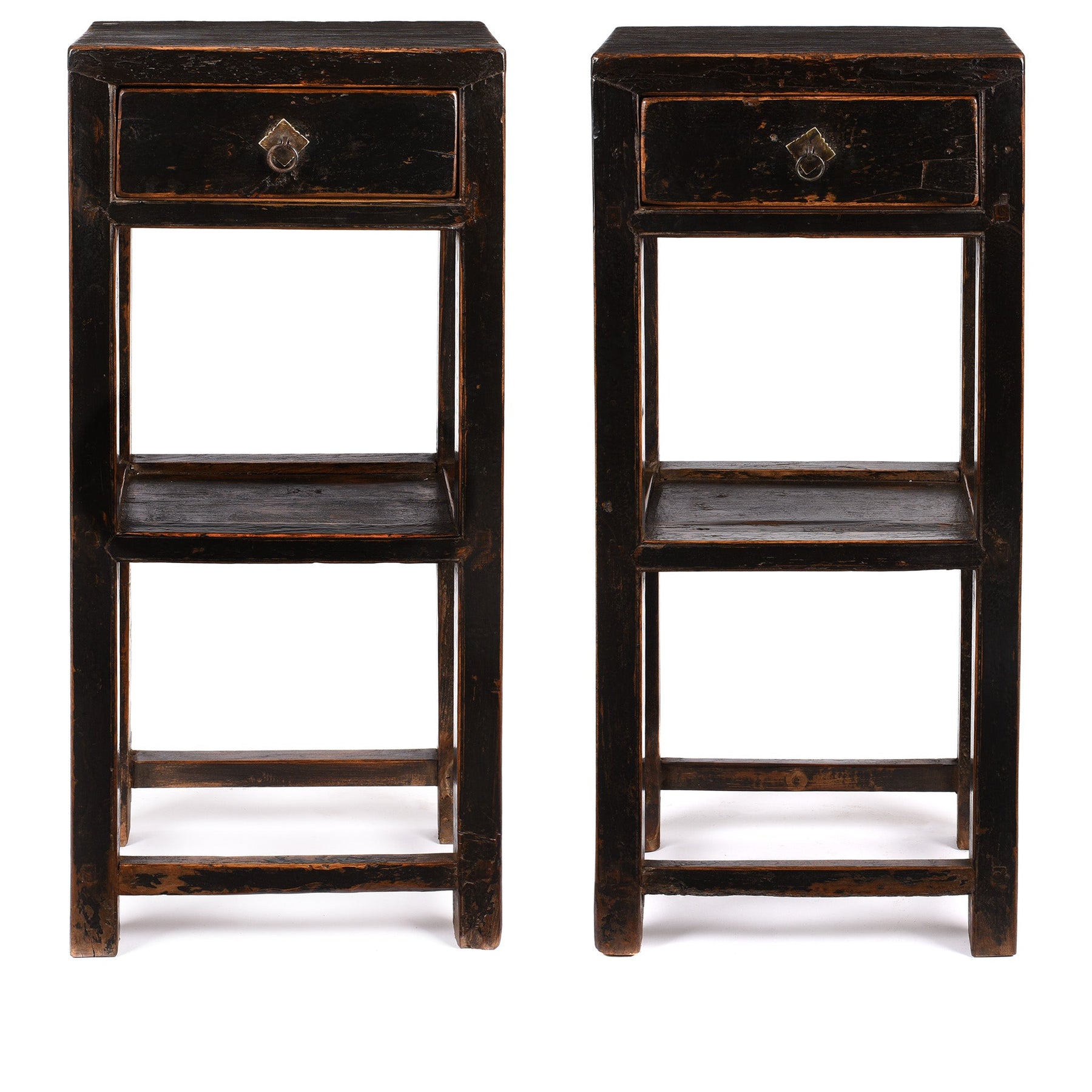 Black Lacquer Flower Stand - 19thC