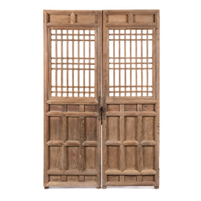 Chinese Pine Door Screen Panels - 19thC