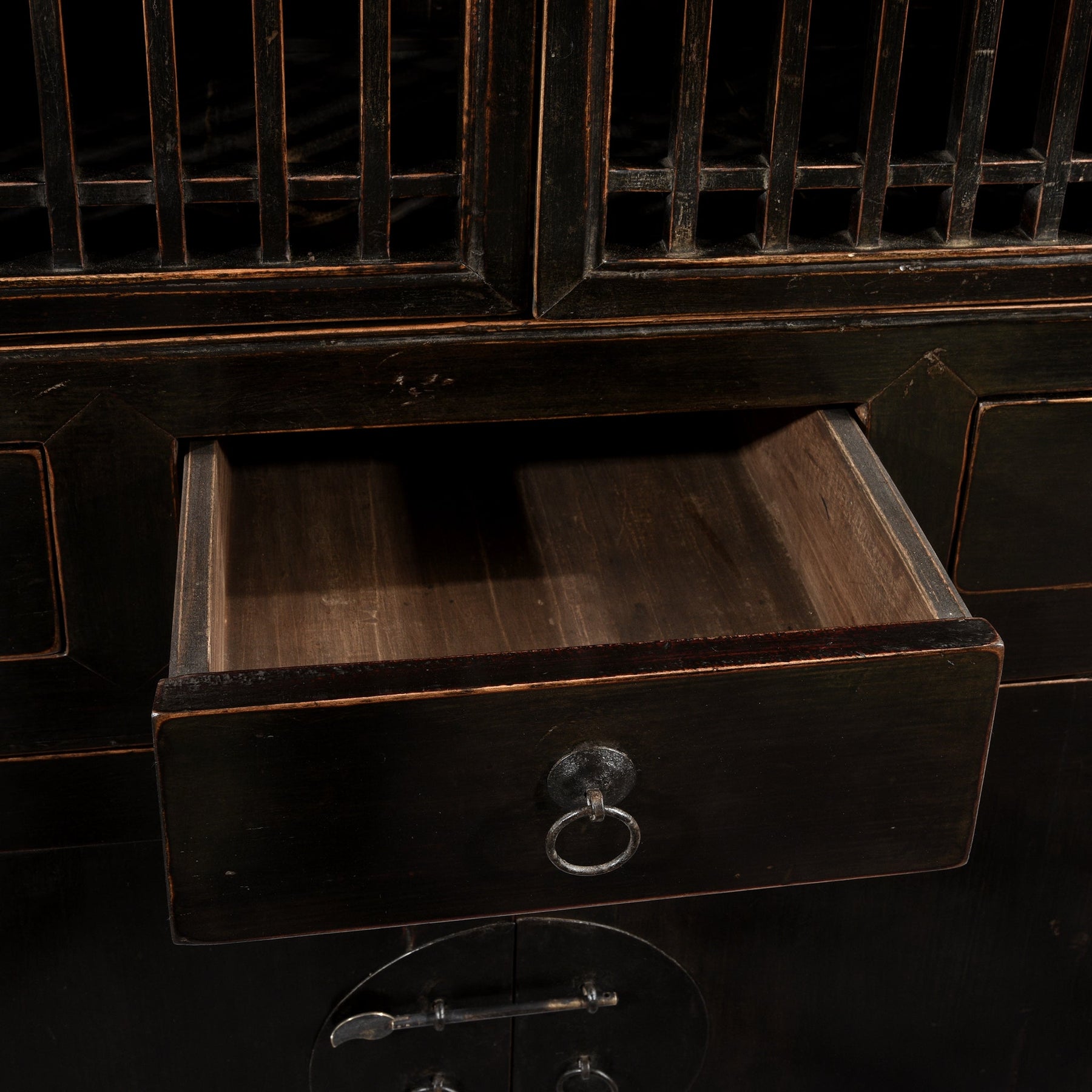 Black Lacquer Kitchen Cabinet From Tianjin - 19thC