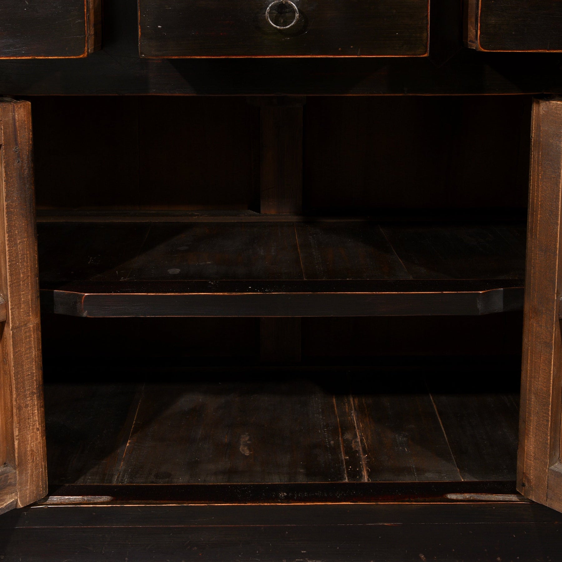 Black Lacquer Kitchen Cabinet From Tianjin - 19thC