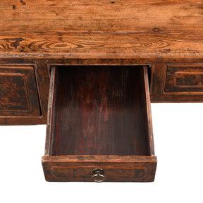 Red Elm Desk From Shanxi Province - 19thC