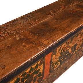 Painted Blanket Chest From Mongolia - 19thC