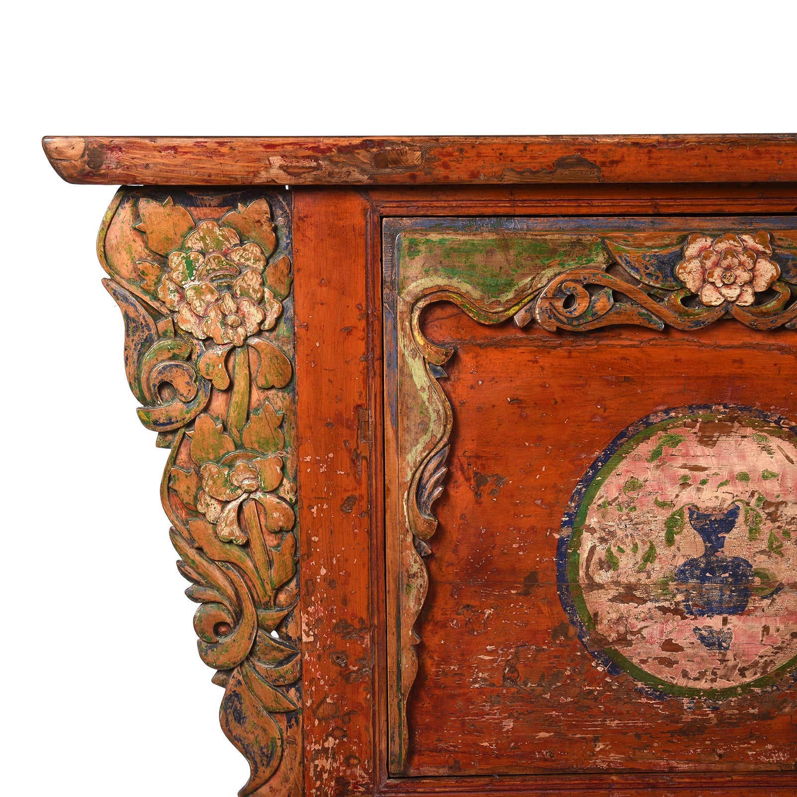 Painted Sideboard From Qinghai - 19th Century