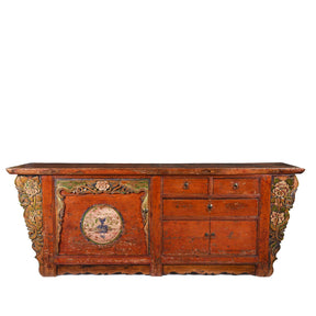 Painted Sideboard From Qinghai - 19th Century