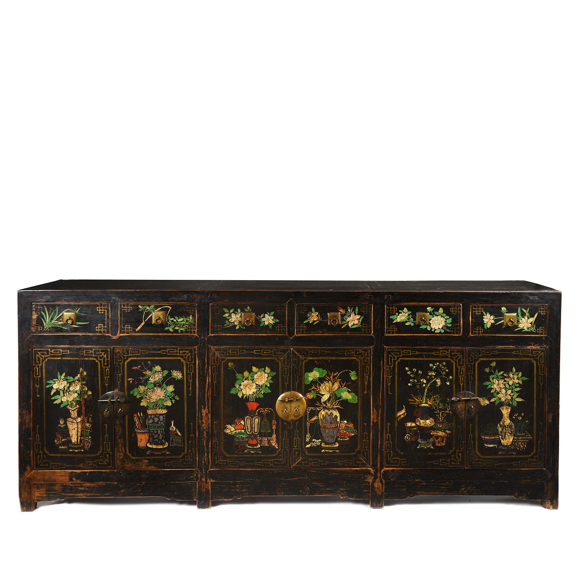 Black Painted Mongolian Sideboard - Early 20thC