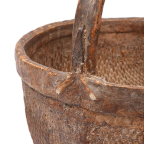Vintage Woven Willow Farmers Basket - Ca 1940's