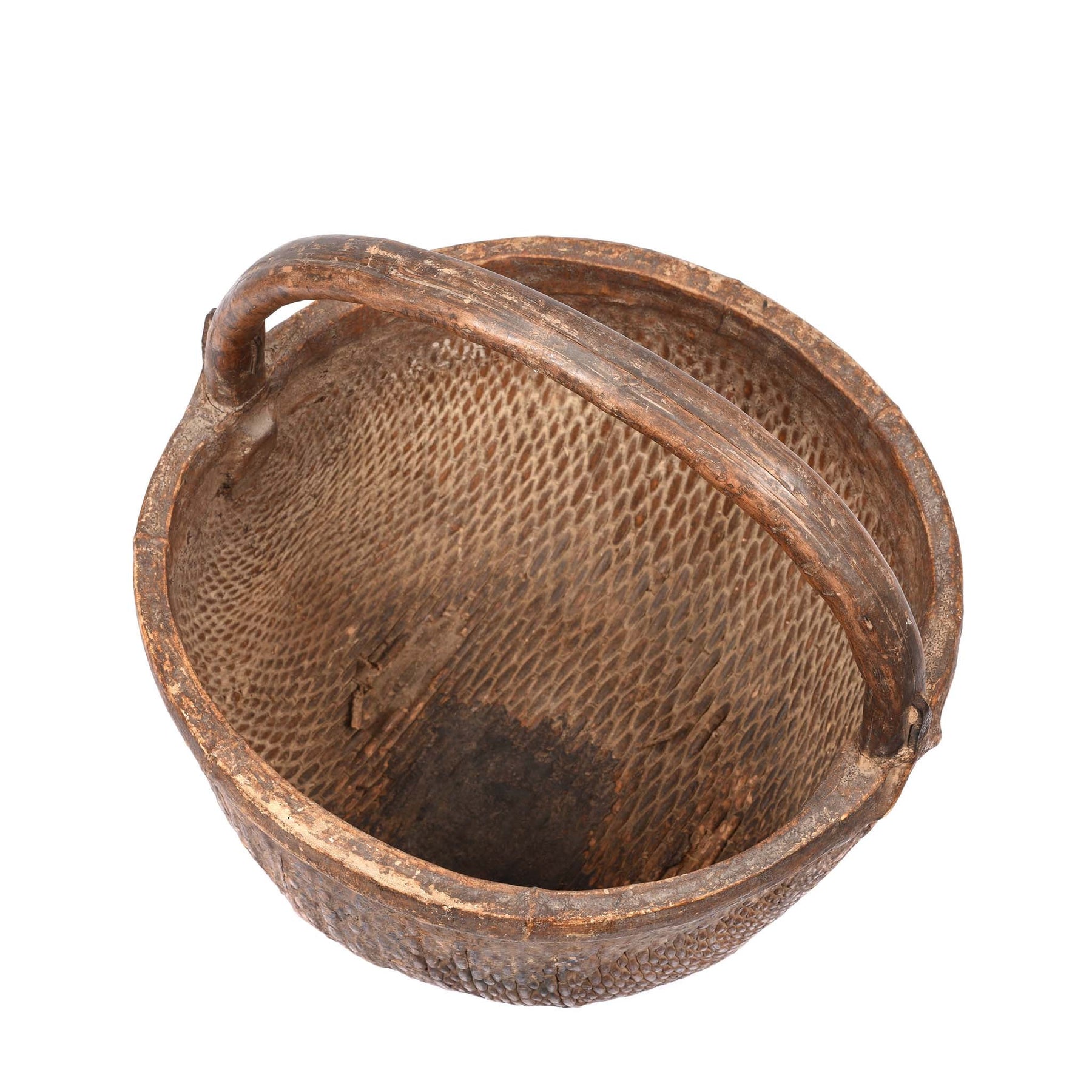 Vintage Woven Willow Farmers Basket - Ca 1940's