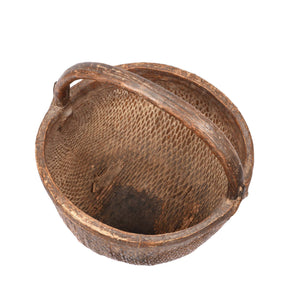 Vintage Woven Willow Farmers Basket - Ca 1940's