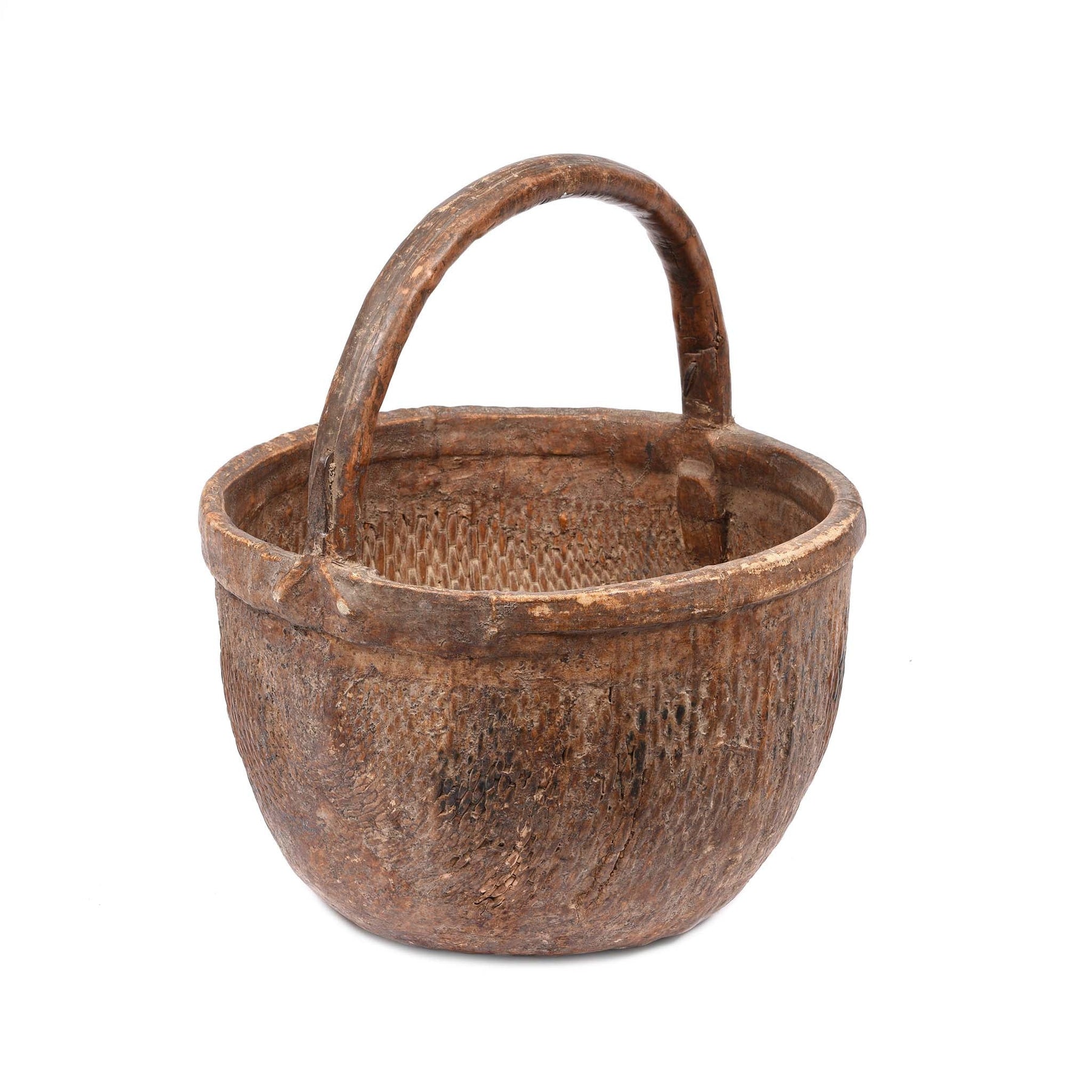Vintage Woven Willow Farmers Basket - Ca 1940's
