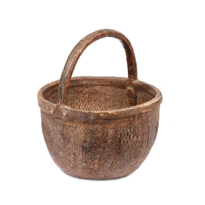 Vintage Woven Willow Farmers Basket - Ca 1940's