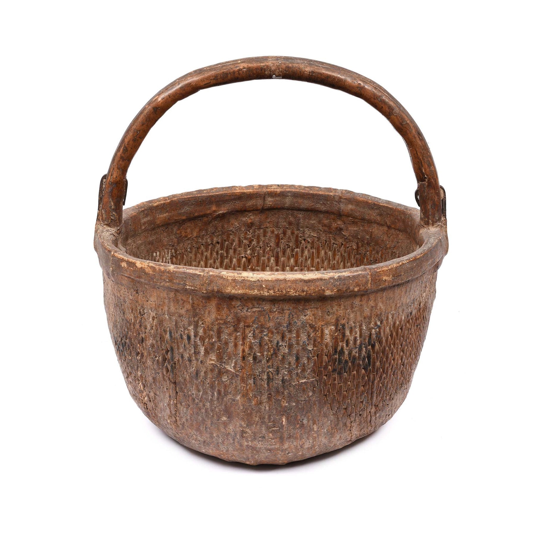Vintage Woven Willow Farmers Basket - Ca 1940's