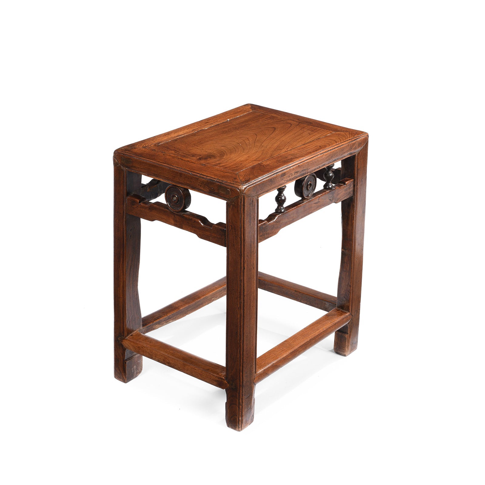 Chinese Red Elm Side Table From Jiangsu - 19thC