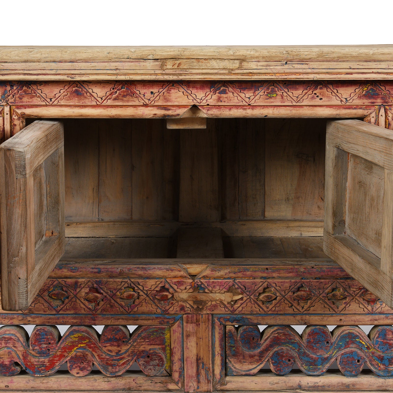 Carved Low Sideboard from Xinjiang - 19th Century