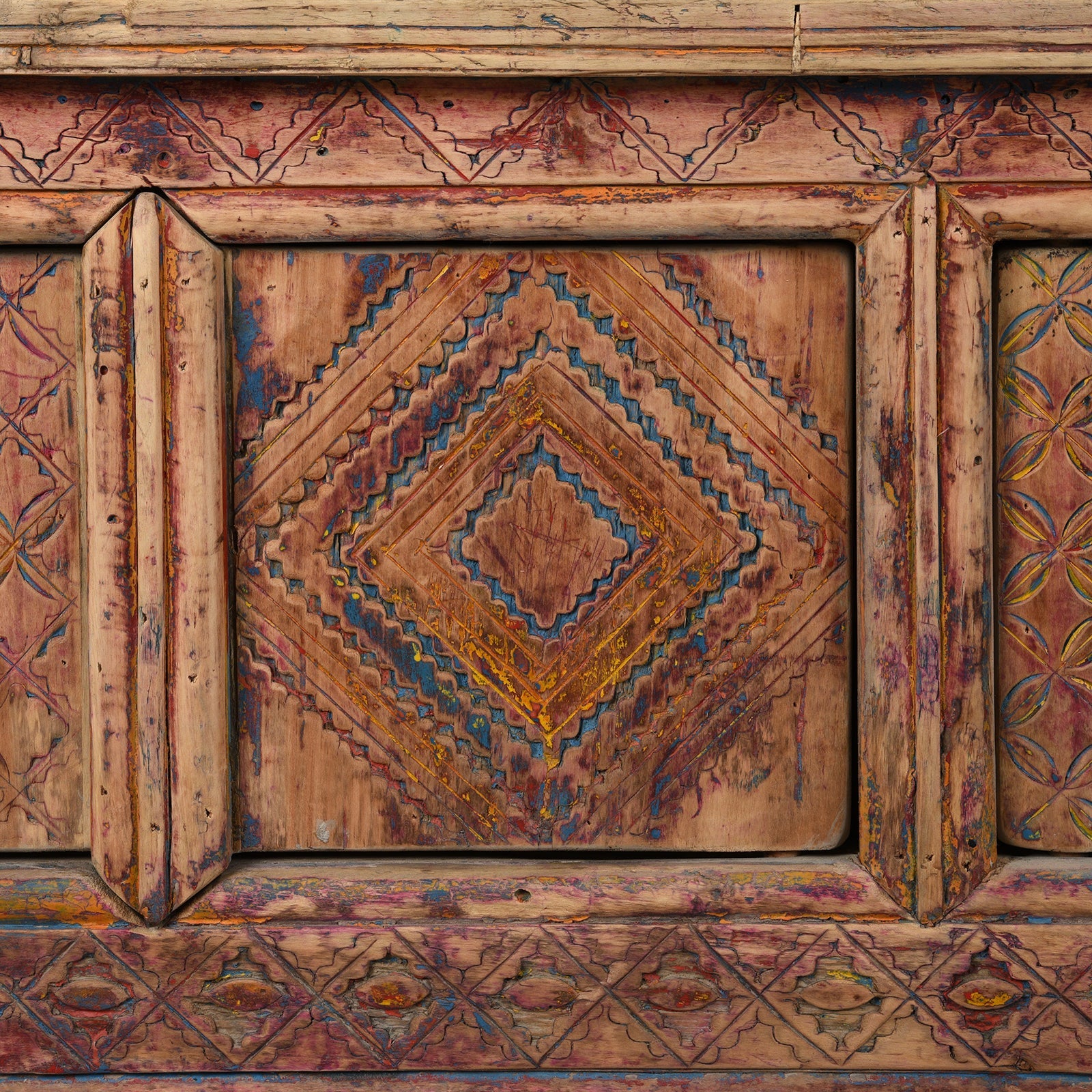 Carved Low Sideboard from Xinjiang - 19th Century