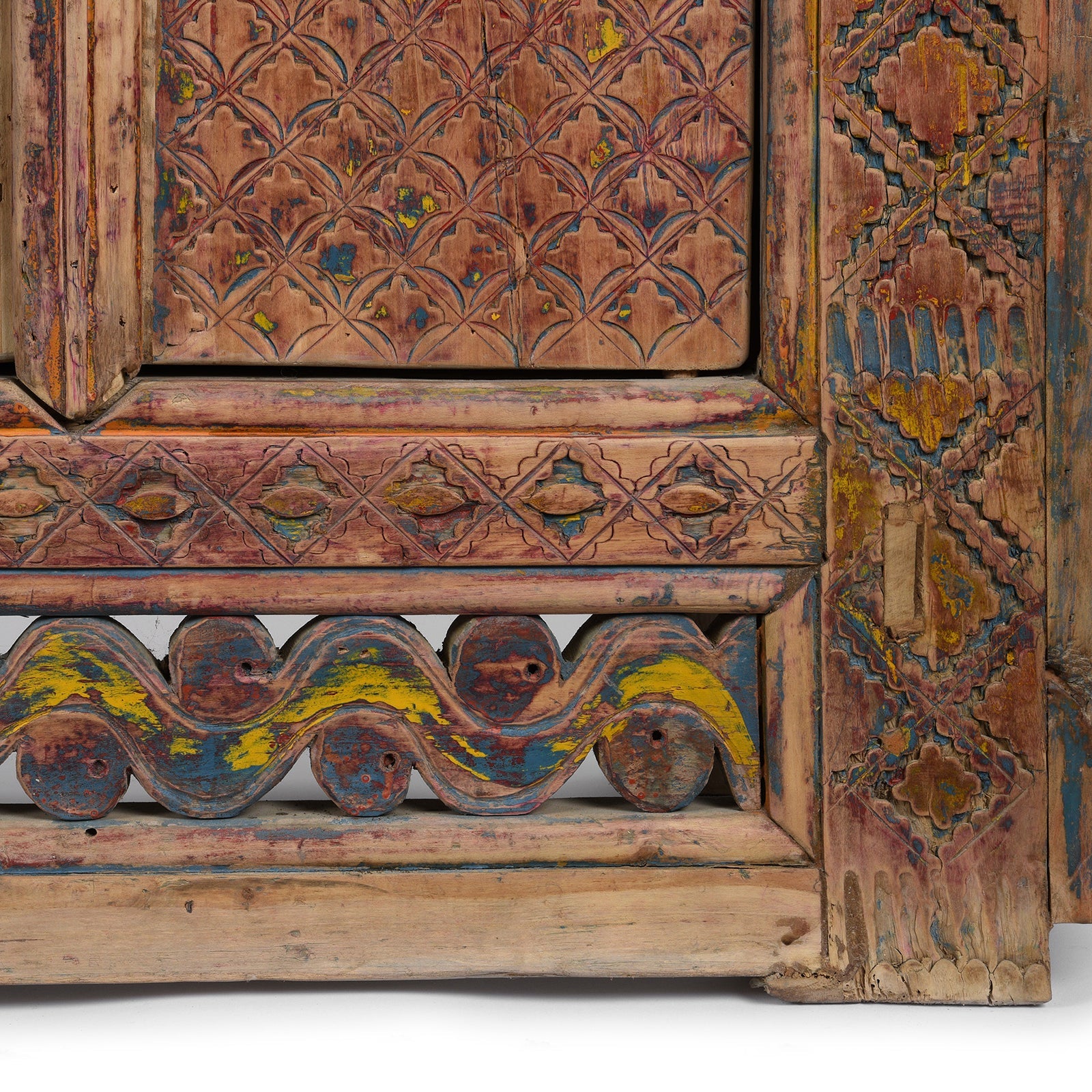 Carved Low Sideboard from Xinjiang - 19th Century