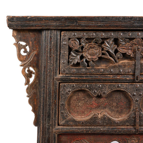 2 Drawer Elm Coffer Table From Shanxi Province - 18thC