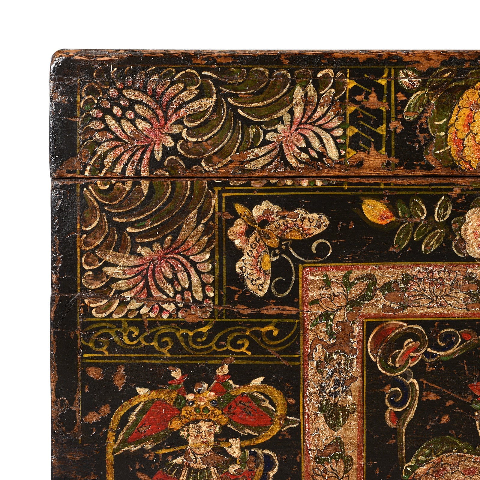 Painted Opera Chest From Shanxi - 19th Century
