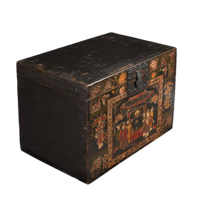 Painted Opera Chest From Shanxi - 19th Century
