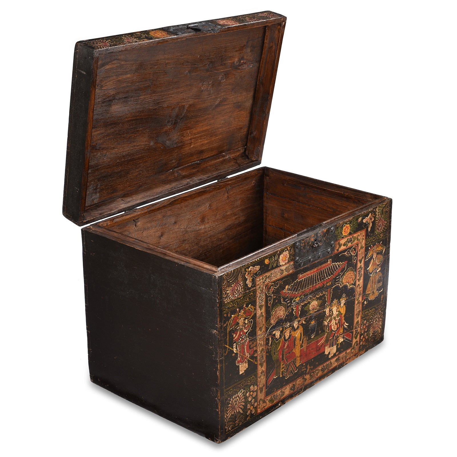 Painted Opera Chest From Shanxi - 19th Century