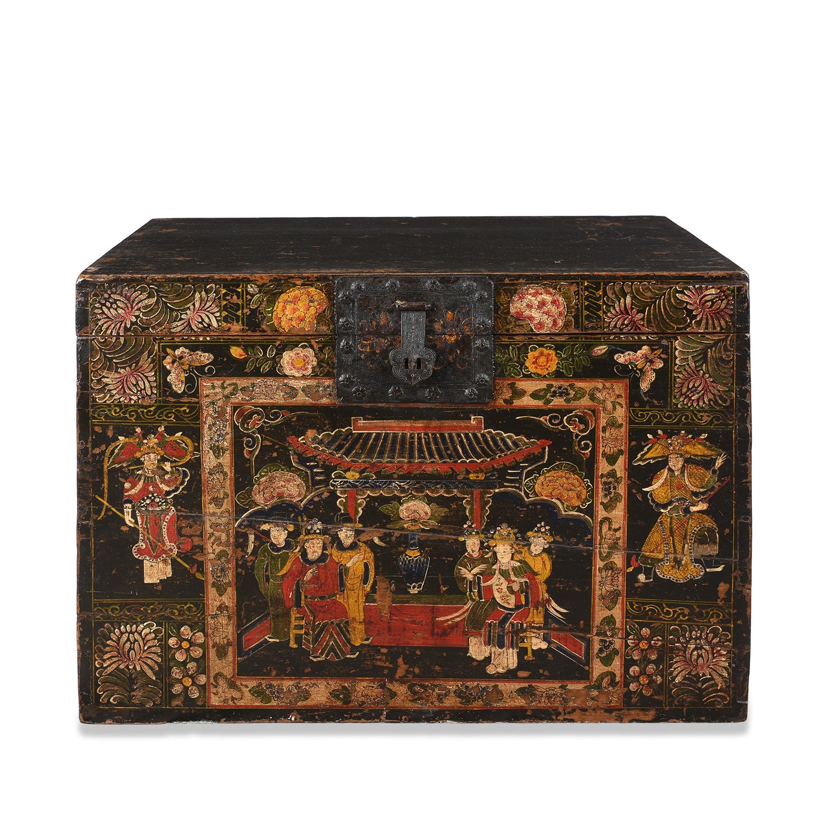Painted Opera Chest From Shanxi - 19th Century