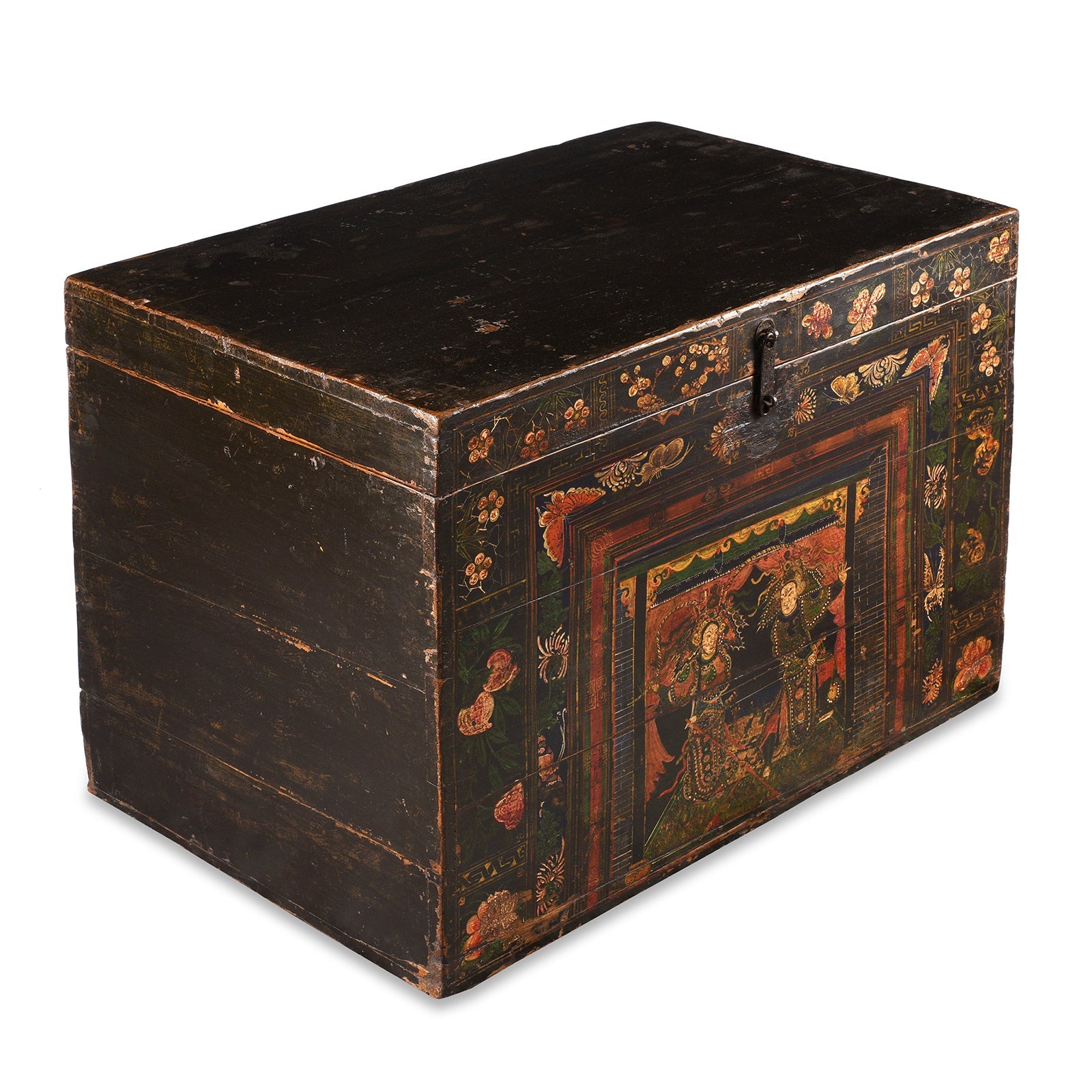 Painted Opera Chest From Shanxi - 19th Century