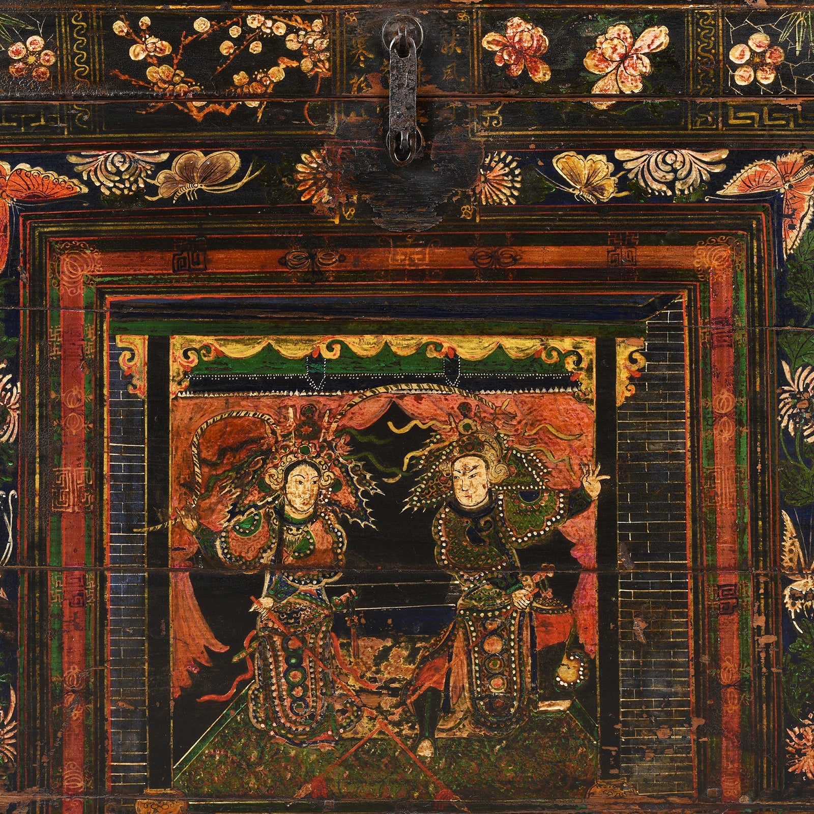Painted Opera Chest From Shanxi - 19th Century