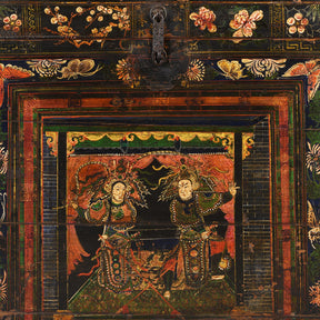 Painted Opera Chest From Shanxi - 19th Century