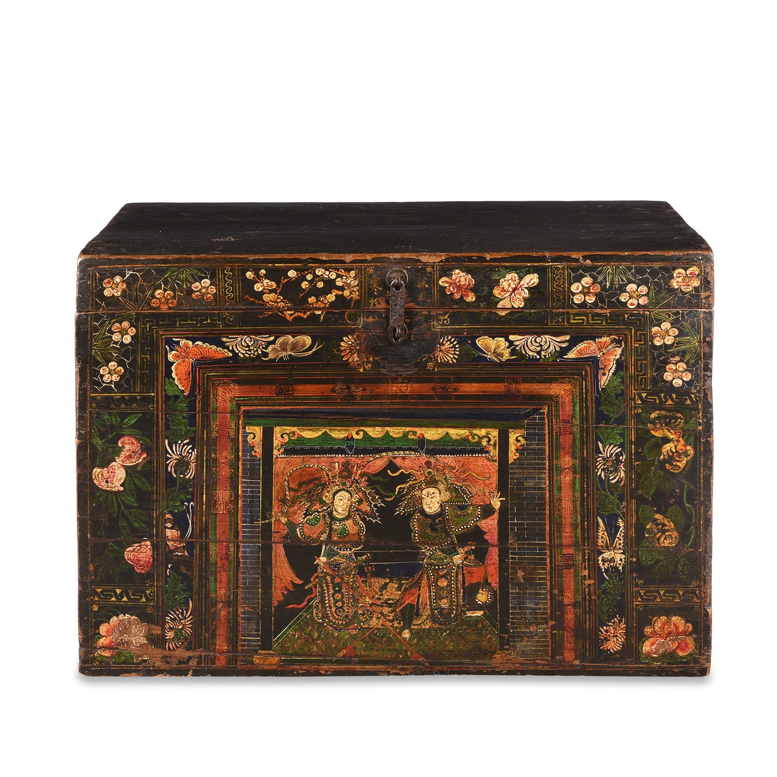 Painted Opera Chest From Shanxi - 19th Century