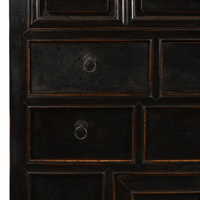 Black Lacquer Kitchen Cabinet From Tianjin - 19th Century
