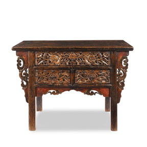 Carved Coffer Table From Shanxi - Early 19th Century