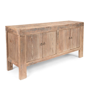 4 Door Rustic Elm Sideboard From Shanxi - 19thC