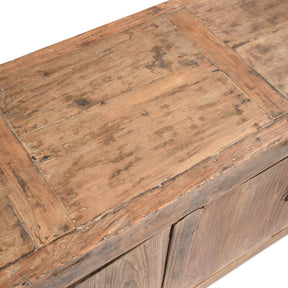4 Door Rustic Elm Sideboard From Shanxi - 19thC