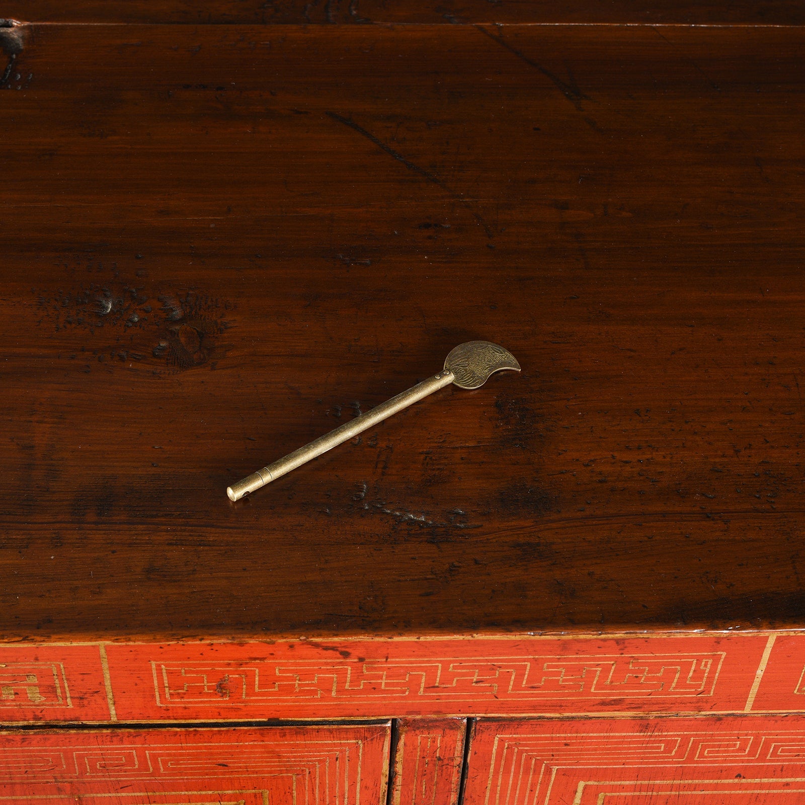 Red Lacquer Chinese Sideboard From Dongbei - Ca 1920