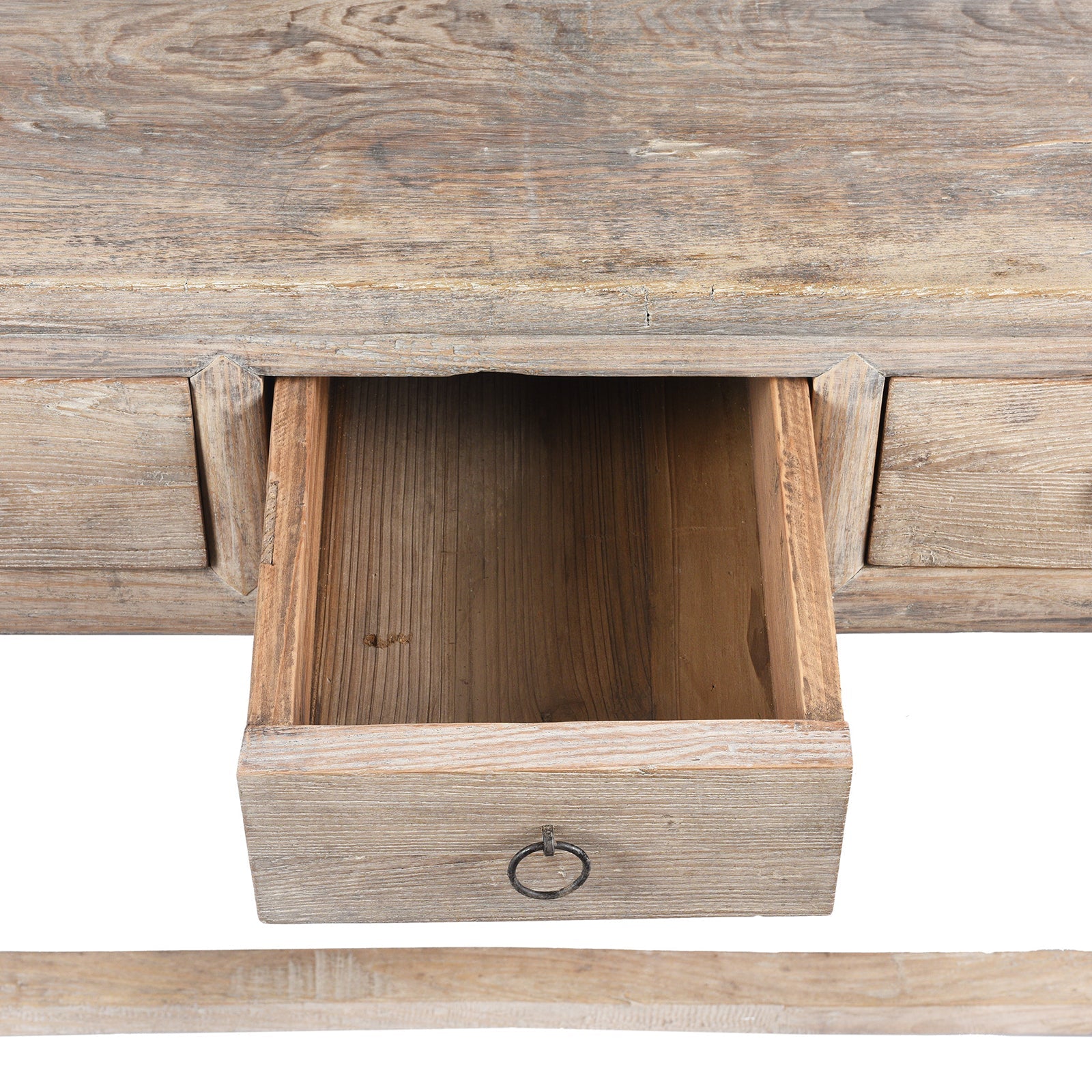 Three Drawer Farmhouse Console Table With Drawers - 19th Century