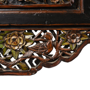 Carved Black Lacquer Elm Altar Table From Gansu -19th Century