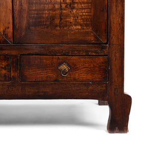 Mulberry & Walnut Chinese Cabinet From Gansu - 19thC