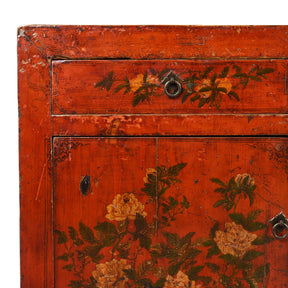 Painted Red Lacquer Qinghai Sideboard - 19th Century