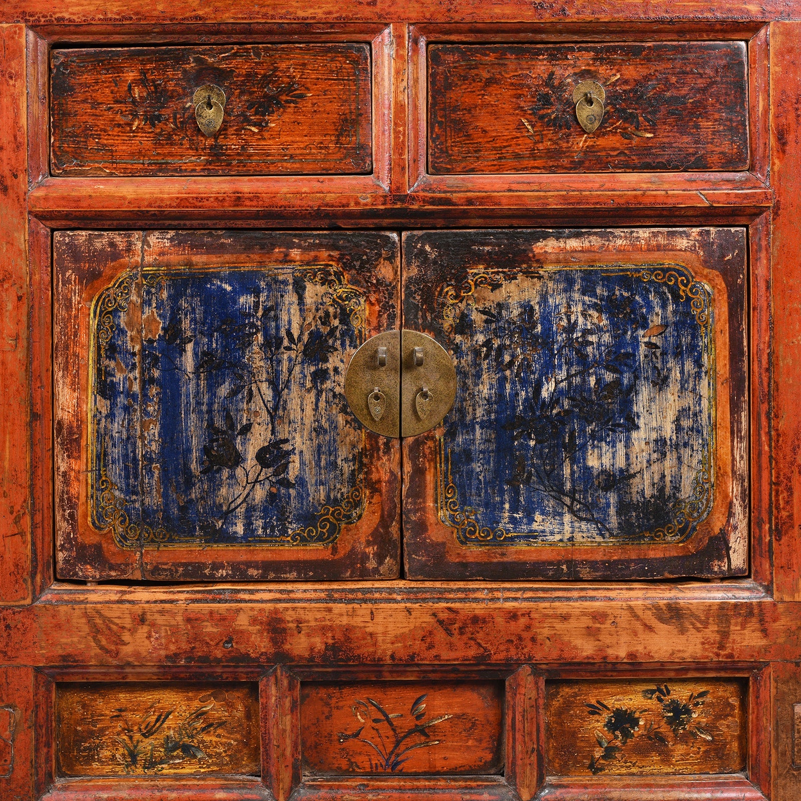 Painted Sideboard From Qinghai - 19th Century