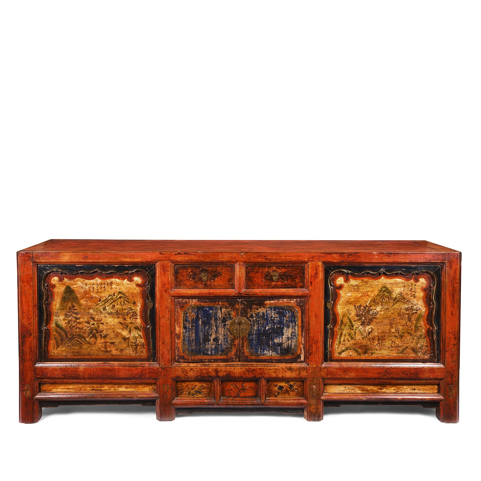 Painted Sideboard From Qinghai - 19th Century