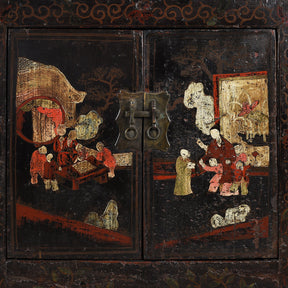 Black Lacquer Sideboard From Shanxi - 18th Century
