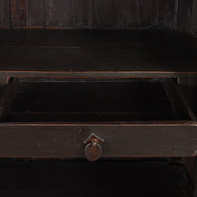 Red & Black Painted Lacquer Wedding Cabinet From Shanxi  -19th Century