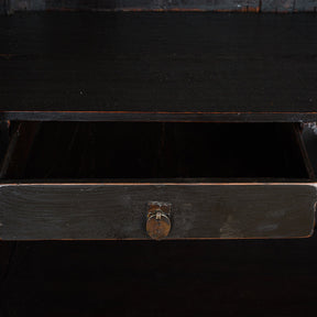 Red & Black Painted Lacquer Wedding Cabinet From Shanxi  -19thC