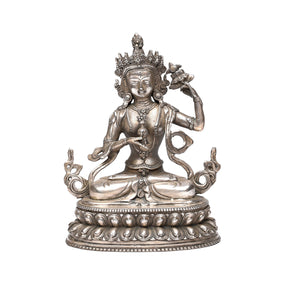 Silver Plated Statue Of The Goddess Tara