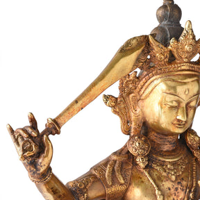 Gilded Bronze Statue Of Manjushri