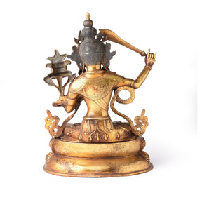 Gilded Bronze Statue Of Manjushri