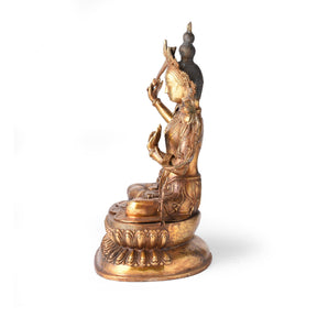 Gilded Bronze Statue Of Manjushri